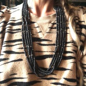 Beaded black necklace